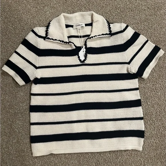 Black & White Soaked brand Crotchet top. - Picture 1 of 1